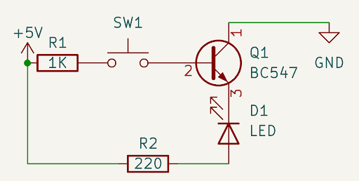 Schematic for transistor switch