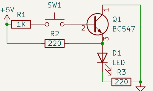 Schematic for how to make a NOT gate with transistors