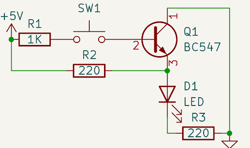Schematic for how to make a NOT gate with transistors